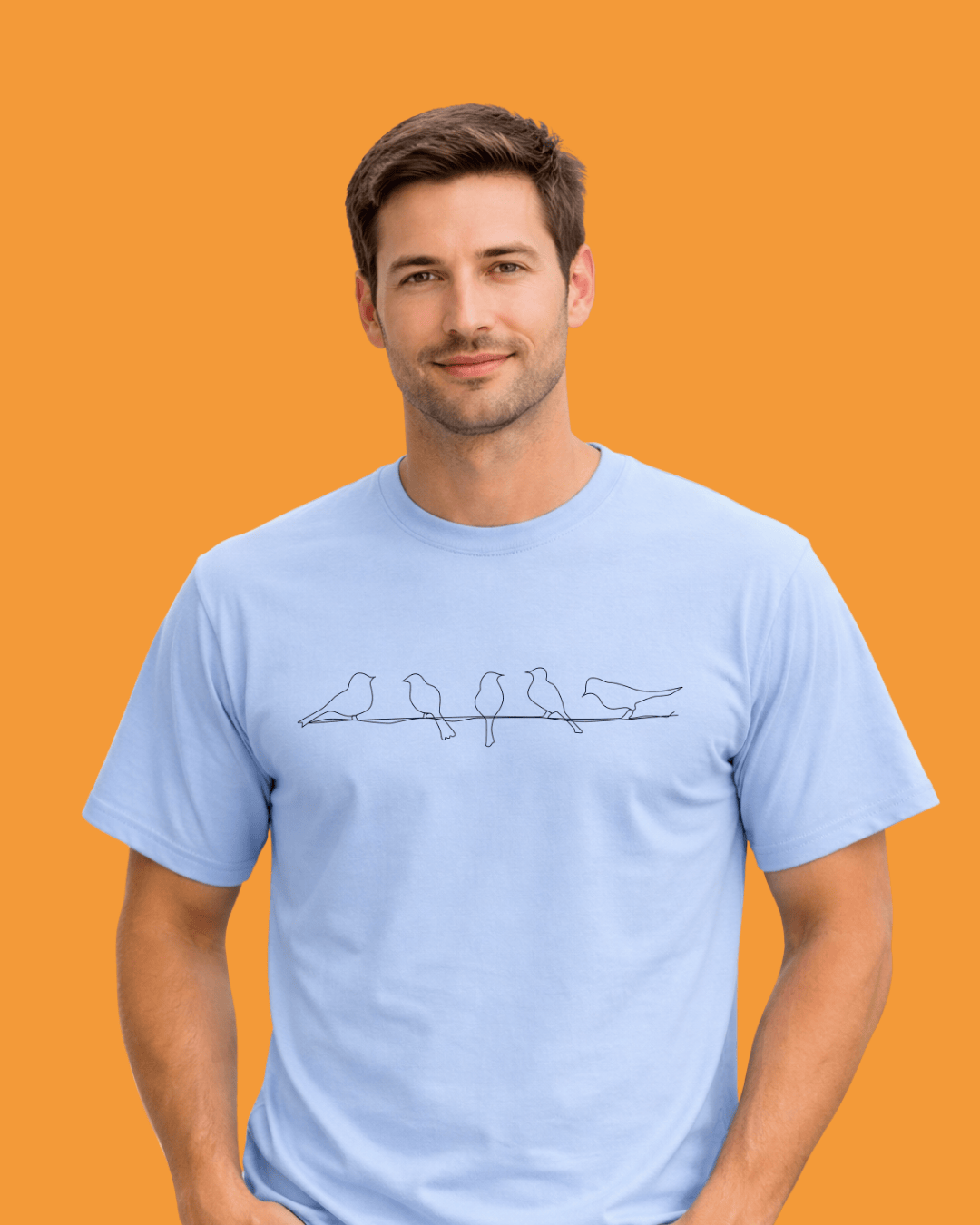 Birds line Line Art T-shirt