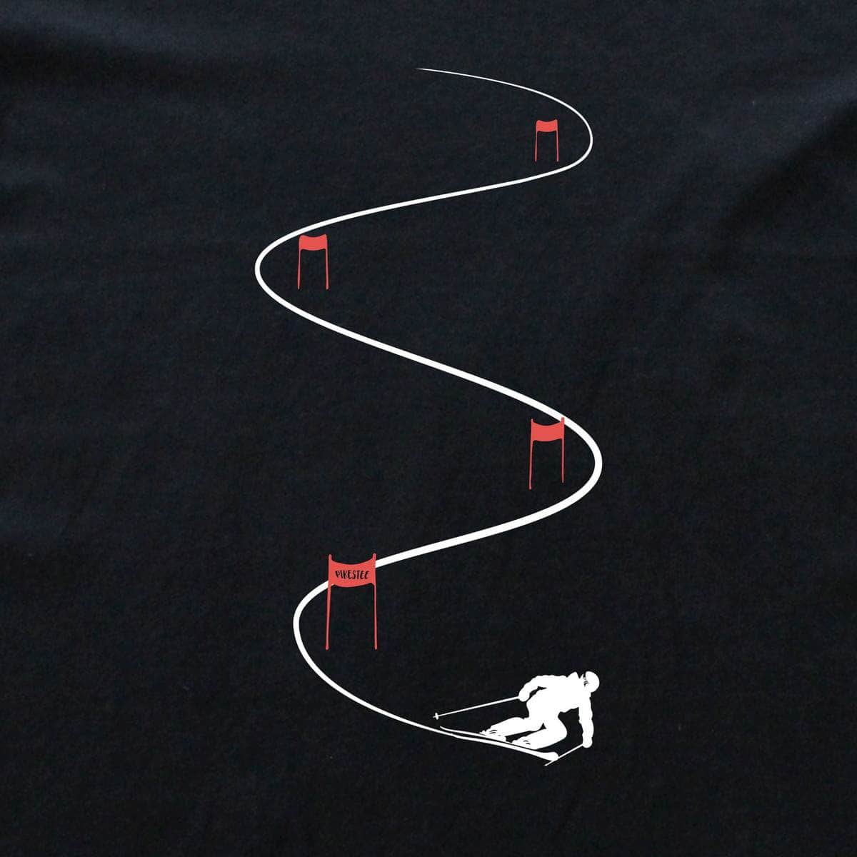 Ski Slalom Flags T-shirt - Black - cover