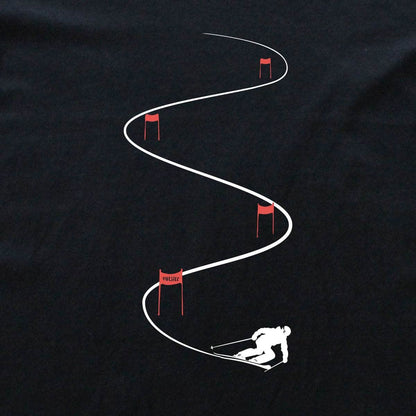 Ski Slalom Flags T-shirt - Black - cover