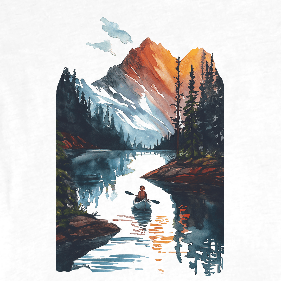 "Canoe Landscape" graphic T-shirt