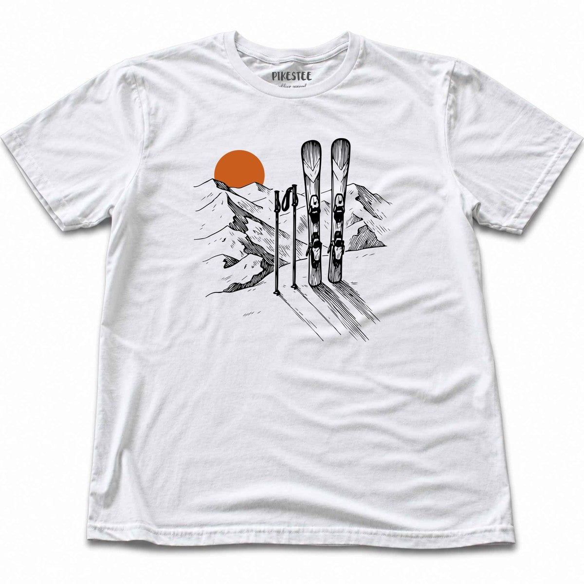 HandDrawn Ski Landscape T-shirt - White