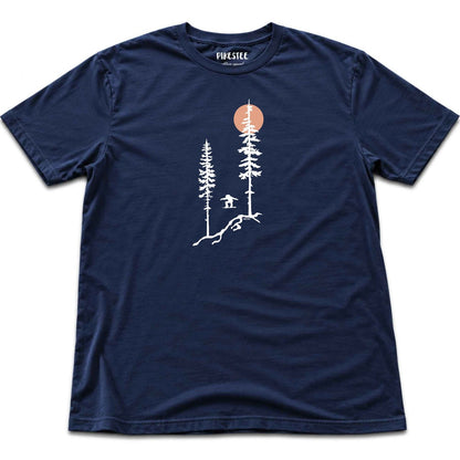 Snowboard Jump Trees T-shirt - Navy