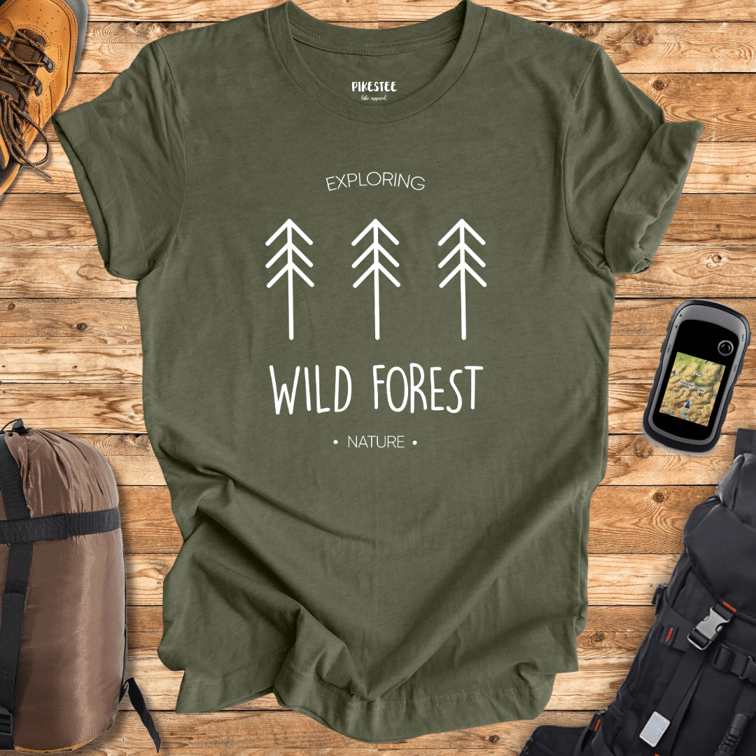 "Explore the Wild Forest Nature" graphic T-shirt