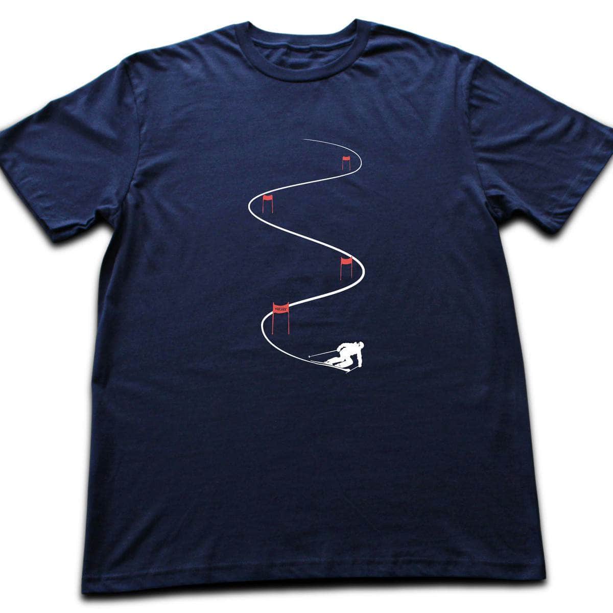 Ski Slalom Flags T-shirt - Navy