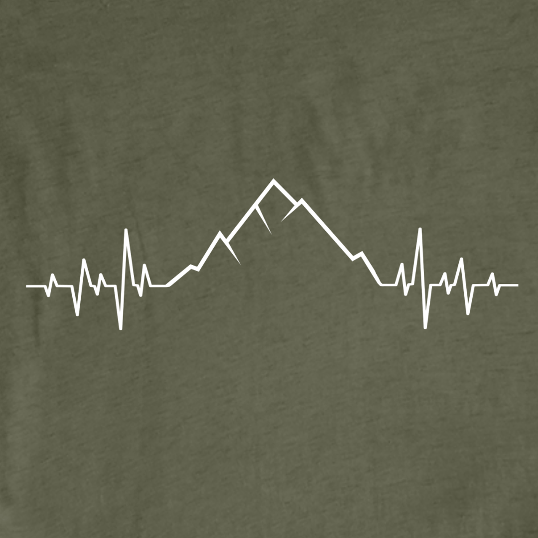 "Heart Beat mountain" White T-shirt