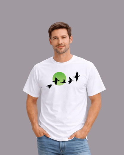 Migratory Birds Green Sun T-shirt