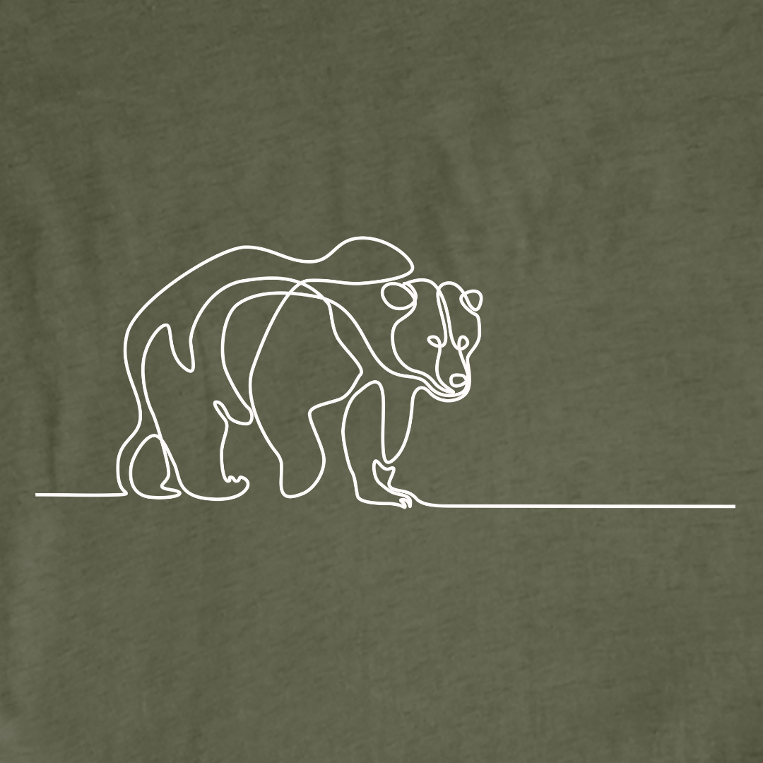 "Line Art Bear" graphic T-shirt