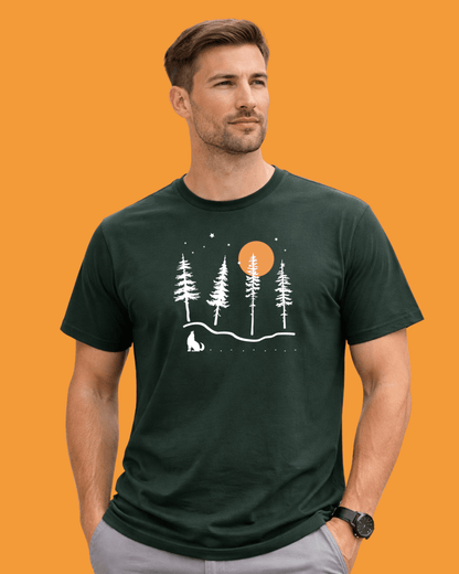 Night Landscape Wolf T-shirt