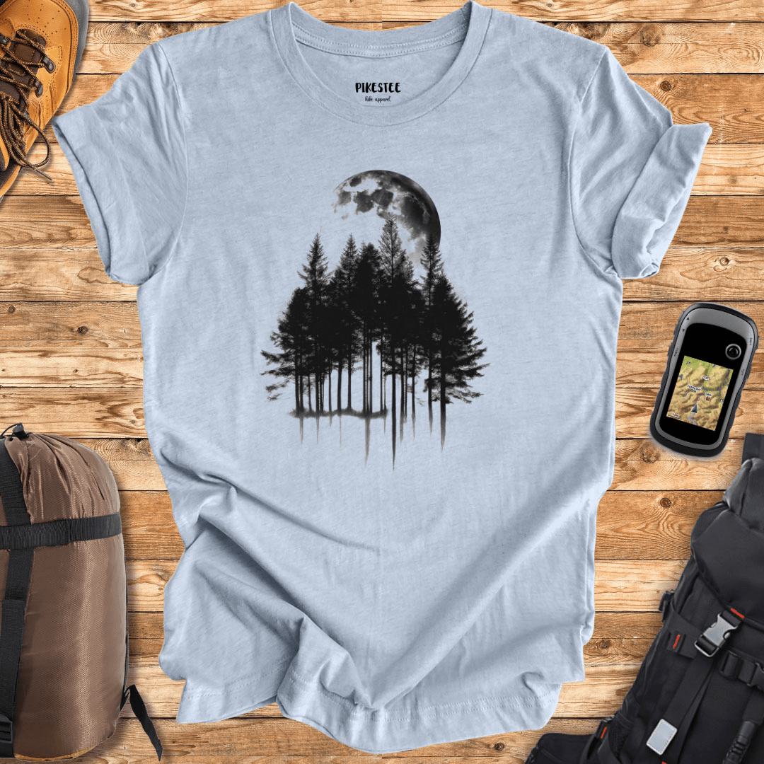 "Pine Trees And Moons Inc" graphic T-shirt