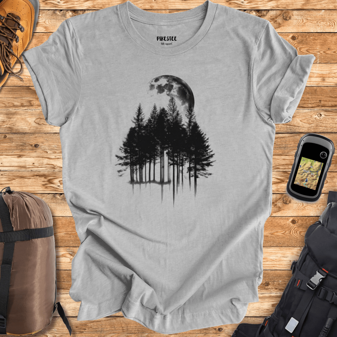 "Pine Trees And Moons Inc" graphic T-shirt