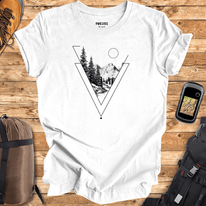 "Geometrical Mountain landscape" graphic T-shirt