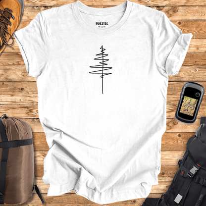 "Line Art Pine Tree" graphic T-shirt