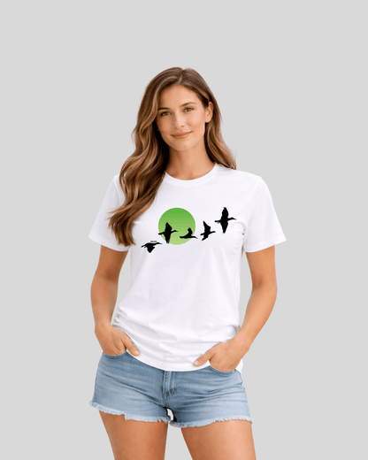 Migratory Birds Green Sun T-shirt