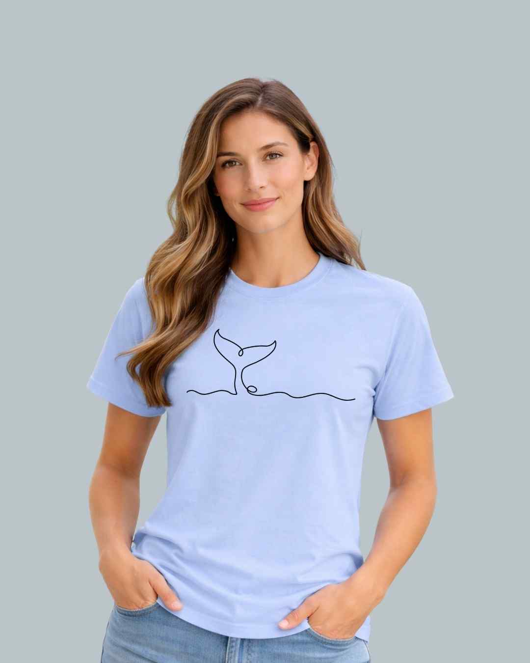 Whale Line art T-shirt