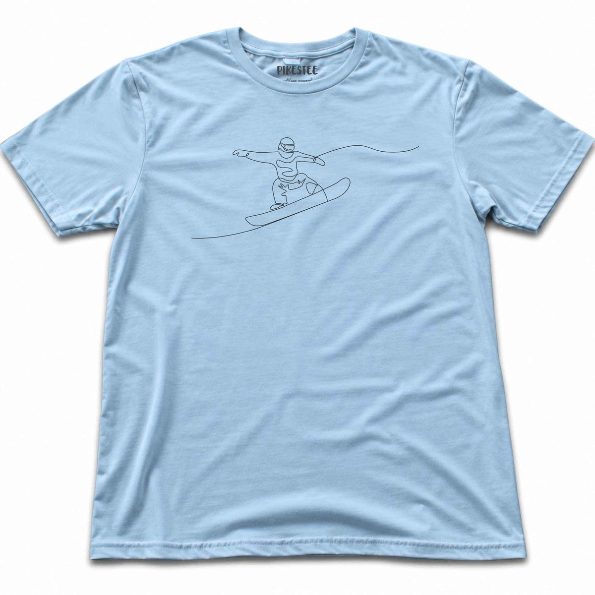 Snowboard Line Art T-shirt - Light Blue