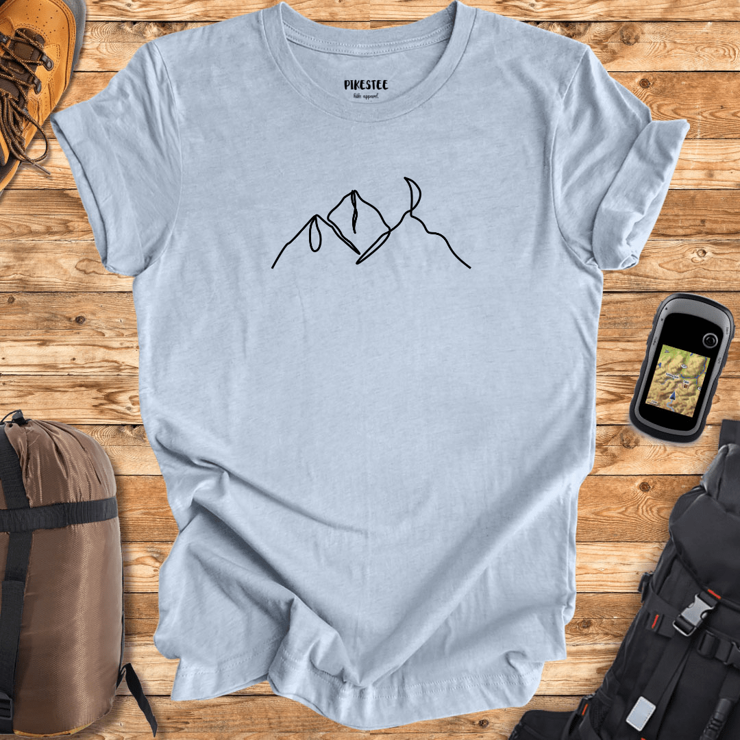 "Line Art Montains Landscape" graphic T-shirt