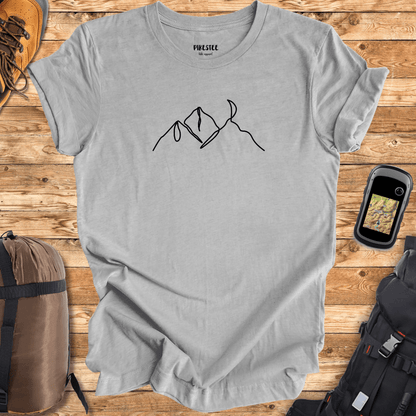 "Line Art Montains Landscape" graphic T-shirt