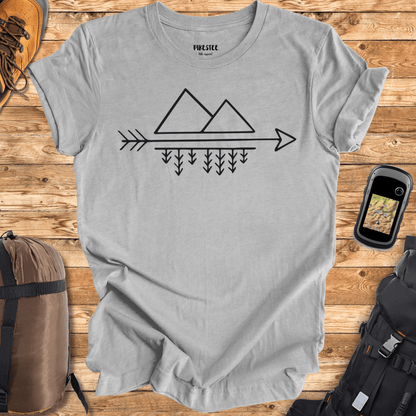 "Arrow, Trees and Mountains"  graphic T-shirt