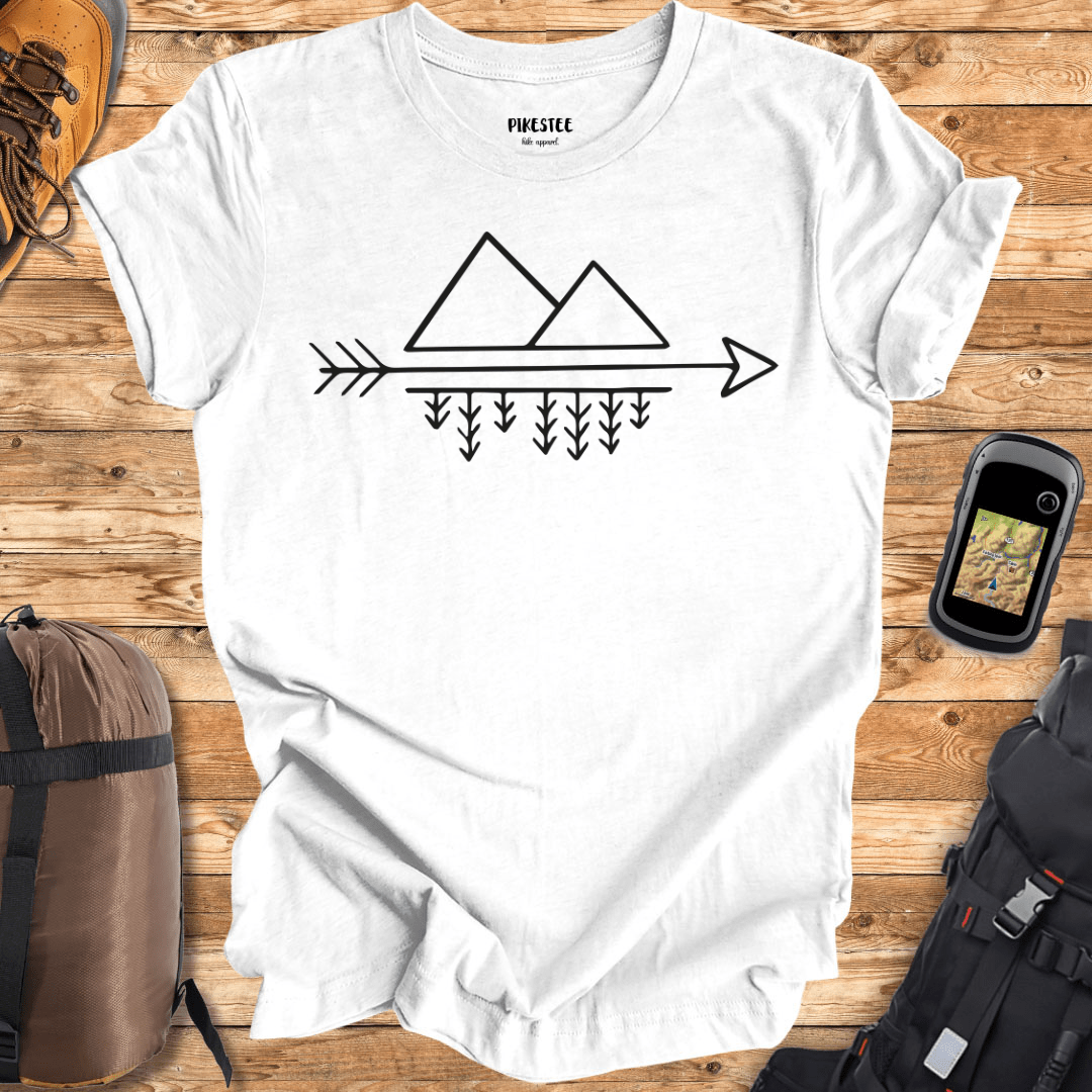 "Arrow, Trees and Mountains"  graphic T-shirt