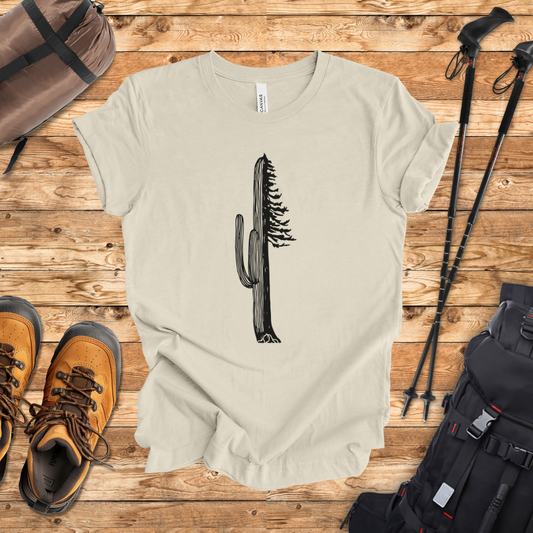 "Cactus and Pine" graphic T-shirt