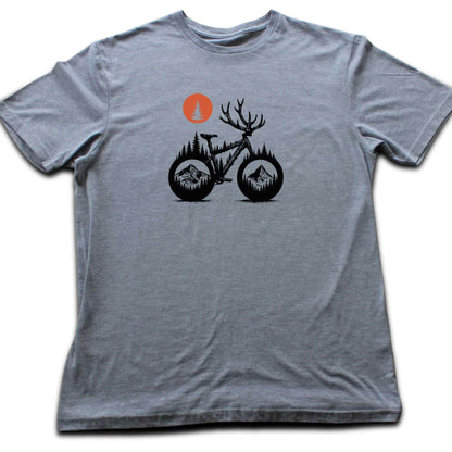 Deer Bike Landscape T-shirt