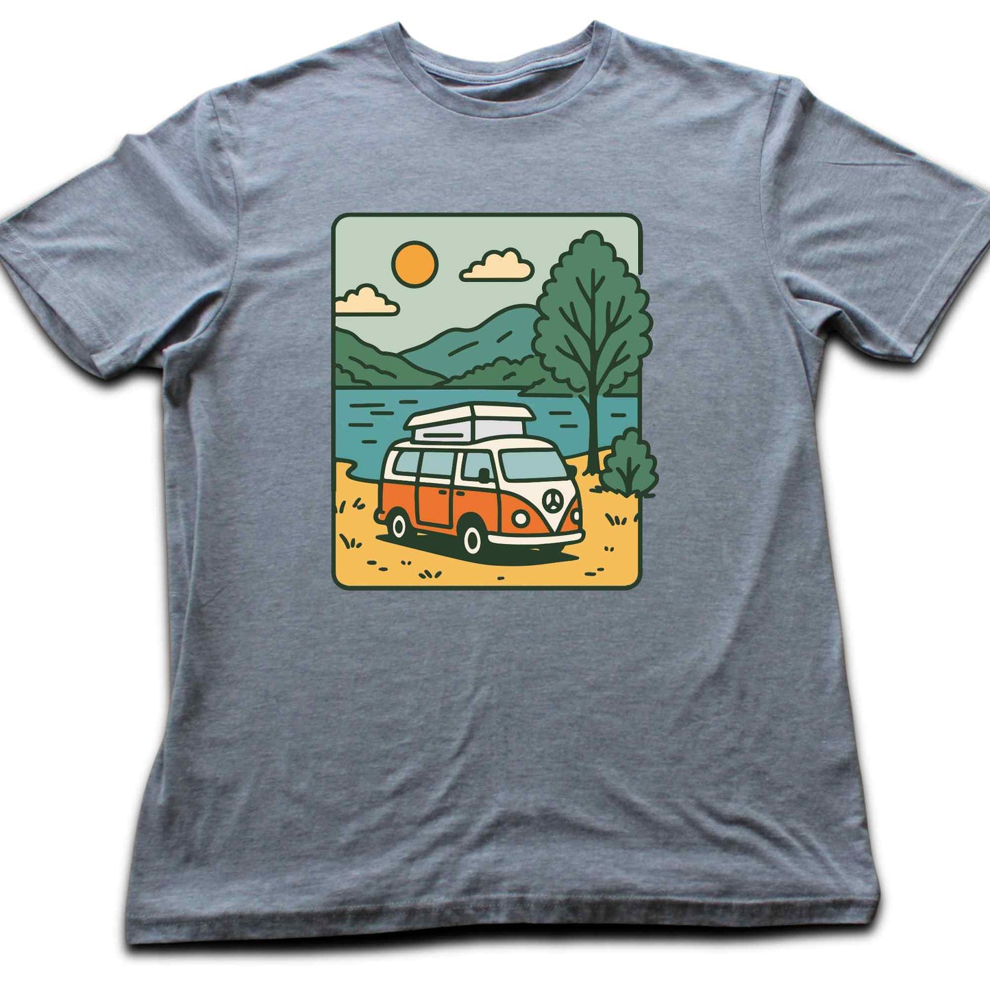 Cartoon Old Van Lake T-shirt