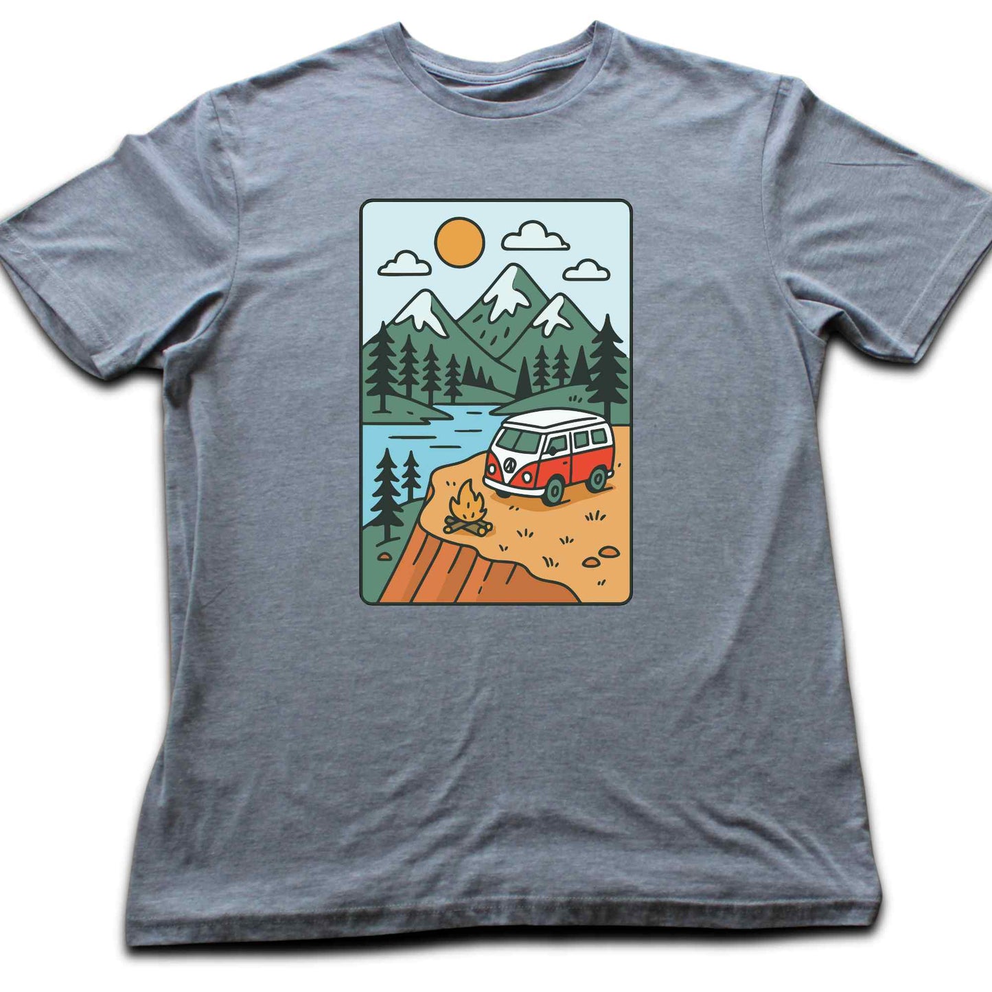 Cartoon Van Landscape T-shirt