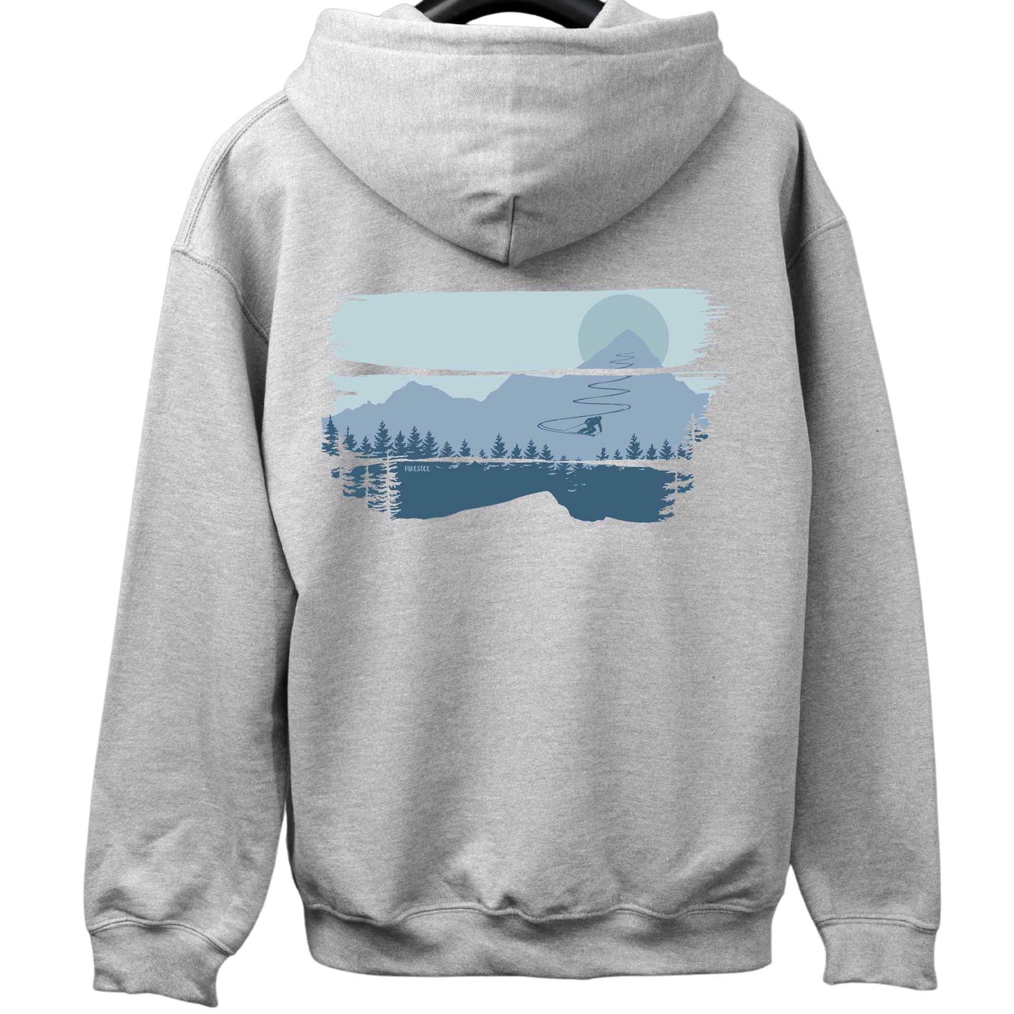 Ski Slalom Landscape Back-Print Hoodie