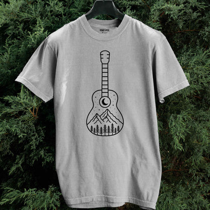 Minimalist Guitar Landscape T-shirt