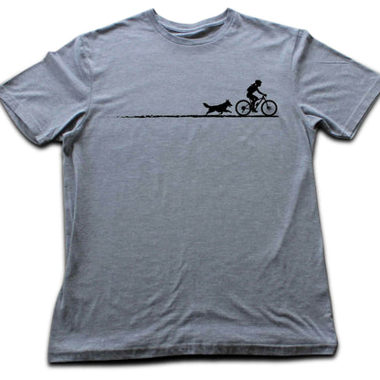 Biking Girl And Dog Path T-shirt