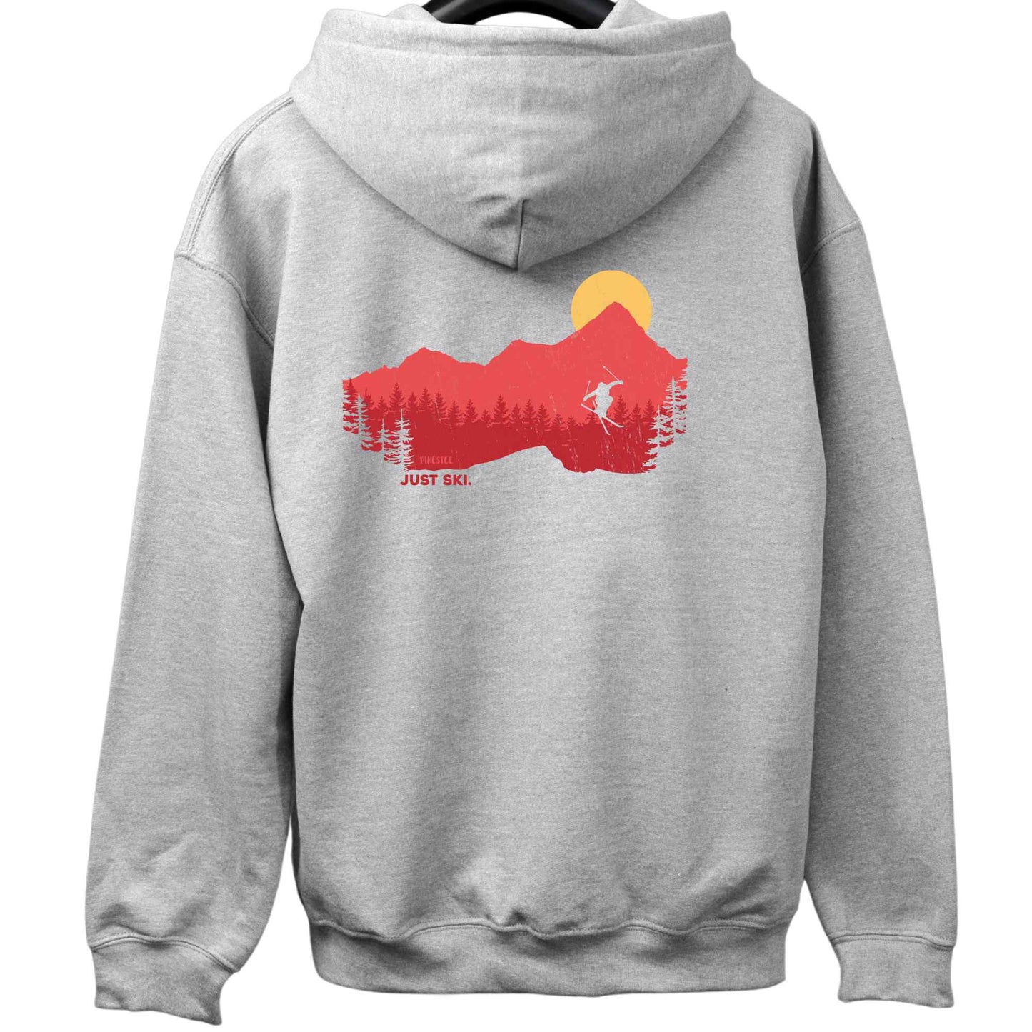 Just Ski Jump Landscape Back-Print Hoodie