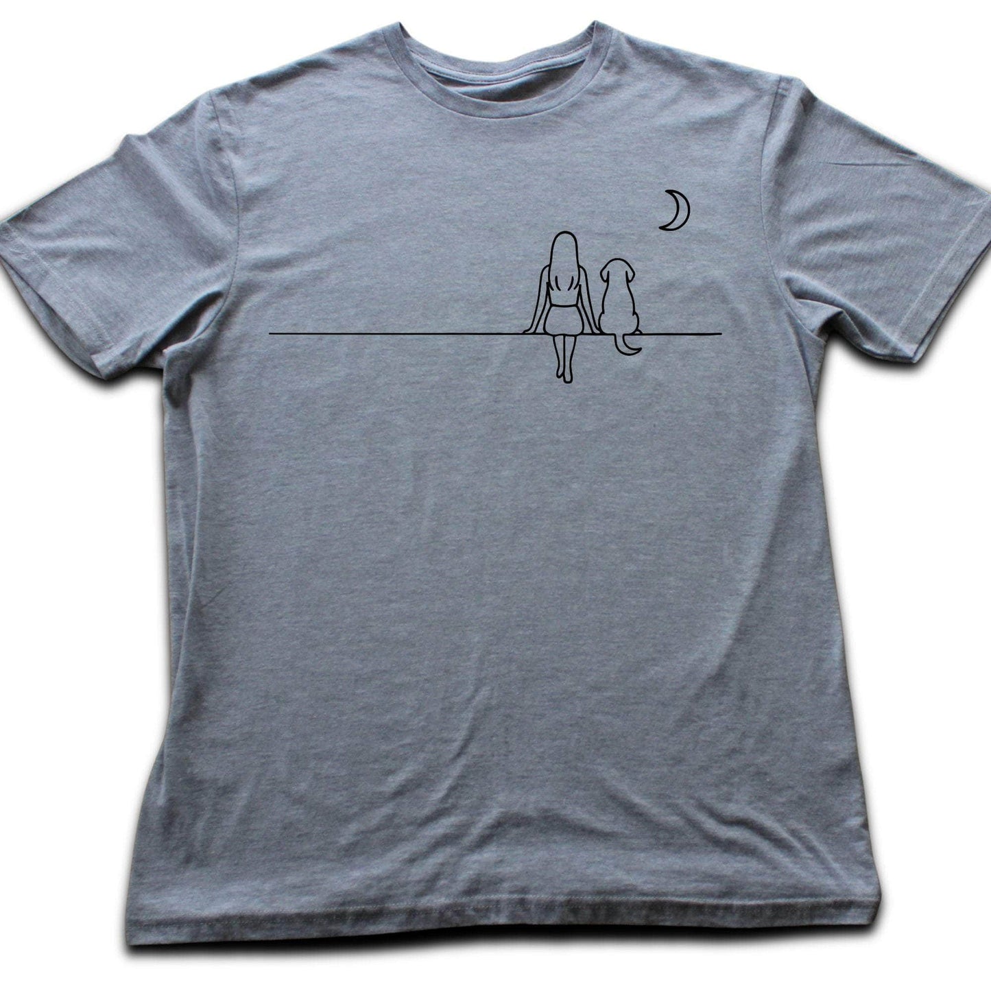 Girl And Dog Moon T-shirt