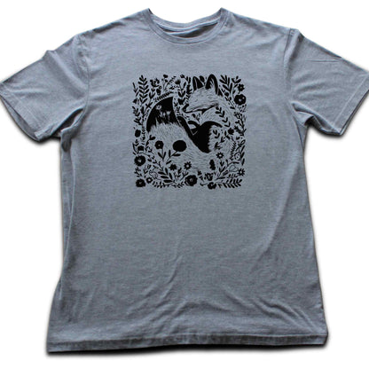 Fox Floral Patern T-shirt