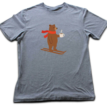 Skiing Coffee Bear T-shirt