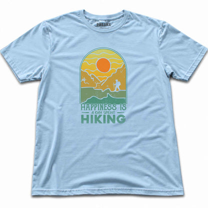 Happiness Is Hiking T-shirt - Light Blue