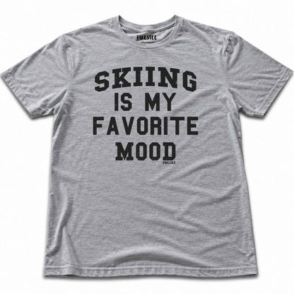 Skiing Is My Favorite Mood T-shirt - Sport Grey