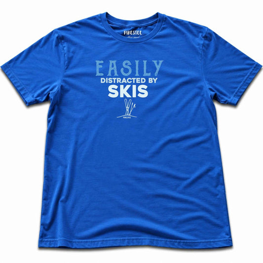 Easily Distracted By Skis T-shirt - Royal