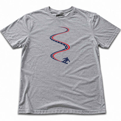 Snowboard Slalom Usa T-shirt - Sport Grey
