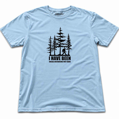 "I Have Been Social Distancing For Years" graphic T-shirt - Light Blue