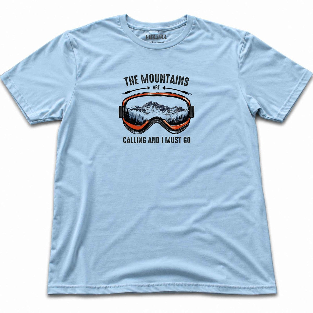 The Mountains are Calling Mask T-shirt - Light Blue