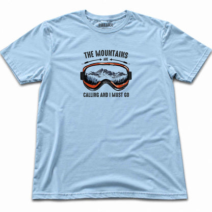 The Mountains are Calling Mask T-shirt - Light Blue