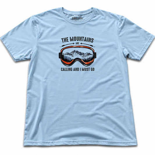 The Mountains are Calling Mask T-shirt - Light Blue