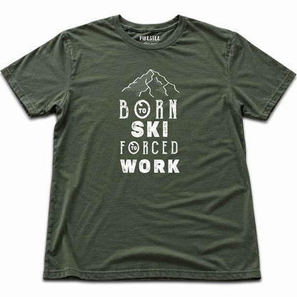 Born To Ski T-shirt - Military Green