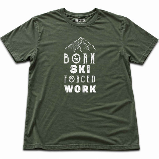 Born To Ski T-shirt - Military Green