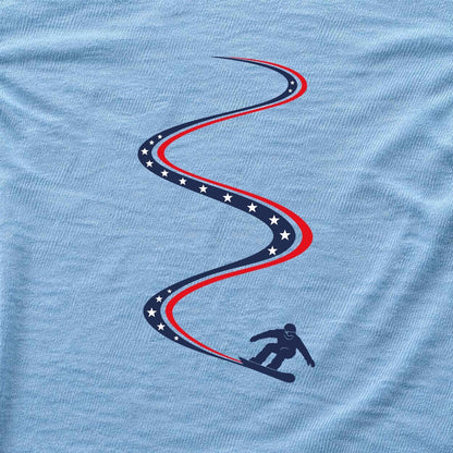 Snowboard Slalom Usa T-shirt - Light Blue - hero