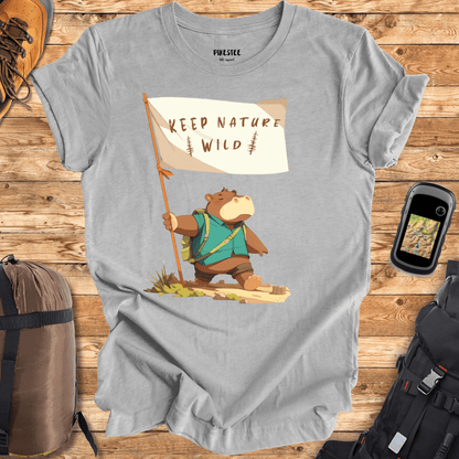 "Keep Nature Wild, Hippo's Flag" graphic T-shirt