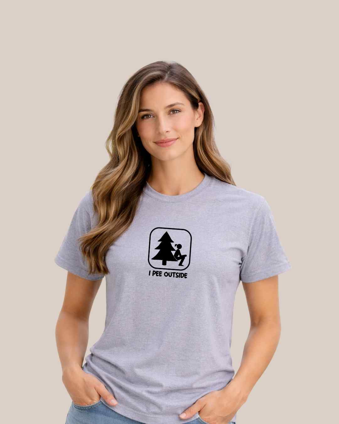 "I Pee Outside, Girls" graphic T-shirt