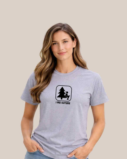 "I Pee Outside, Girls" graphic T-shirt