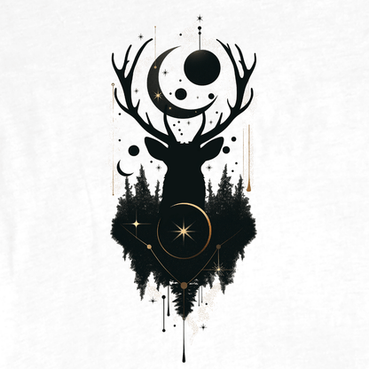 " Deer Black and gold" graphic T-shirt