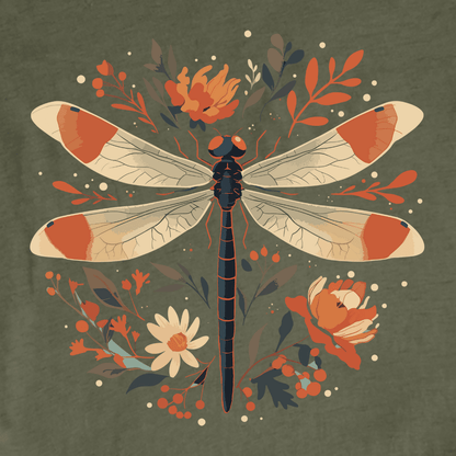 "Floral DragonFly" graphic T-shirt